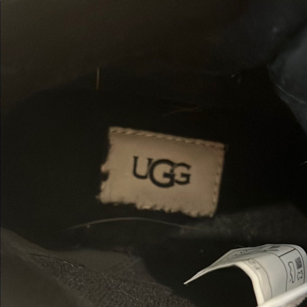 UGG Black Wedge Ankle Boots with Lace-Up Design - Picture 2 of 4